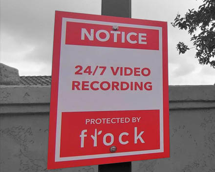 Flock Safety camera pointed at playground