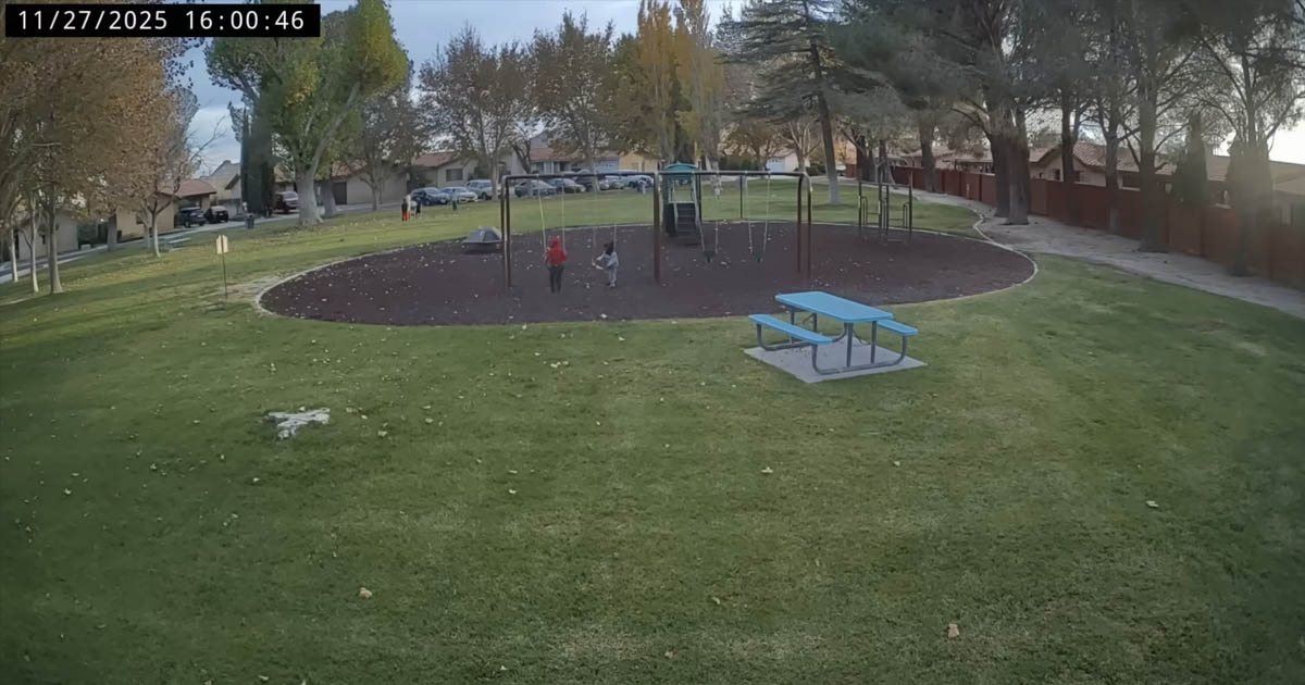 Flock Safety camera pointed at playground