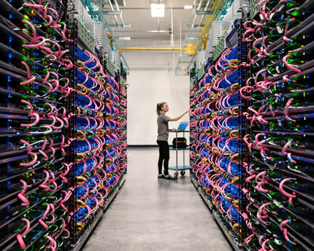 Google AI infrastructure server room