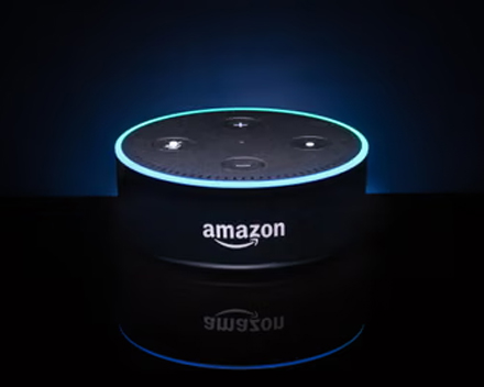 smart speaker on table listening